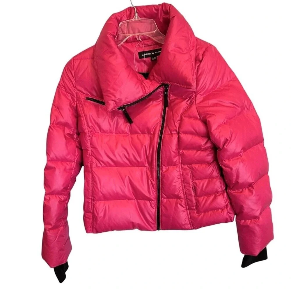 Andrew Marc Girls Pink Down Puffer Jacket XL‎ Winter Casual
